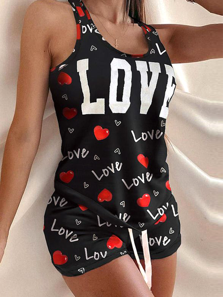 Full size love letters cute shorts vest suit Letter U-Neck Suits, Black, Jumpsuits&Rompers
Full size love letters cute shorts vest suit Letter U-Neck Suits, Black, Jumpsuits&Rompers