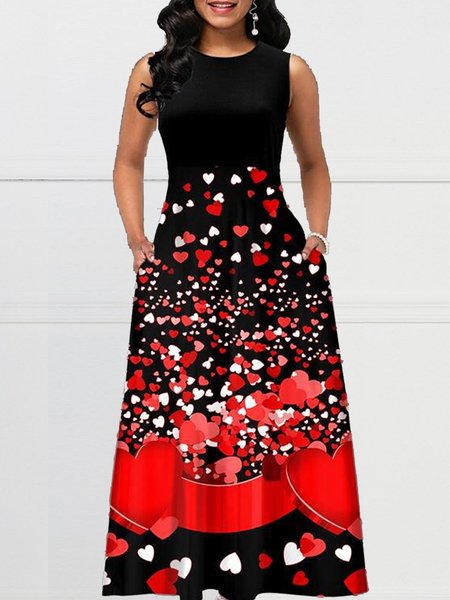 European and American long love printed round neck vest dress women, Red, Formal Dresses
European and American long love printed round neck vest dress women, Red, Formal Dresses