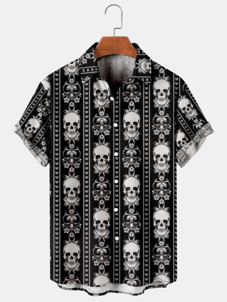 Mens Skull Print Casual Breathable Short-Sleeved Shirt, Black, Shirts & Blouse
Mens Skull Print Casual Breathable Short-Sleeved Shirt, Black, Shirts & Blouse