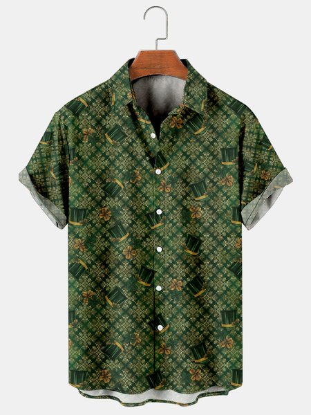 Mens St Patrick's Day Printed Casual Breathable Hawaiian Short Sleeve Shirt, Green, Men's Floral shirt
Mens St Patrick's Day Printed Casual Breathable Hawaiian Short Sleeve Shirt, Green, Men's Floral shirt