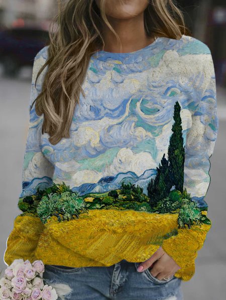 Landscape print round neck long-sleeved sweatshirt, As picture, Hoodies&Sweatshirts
Landscape print round neck long-sleeved sweatshirt, As picture, Hoodies&Sweatshirts