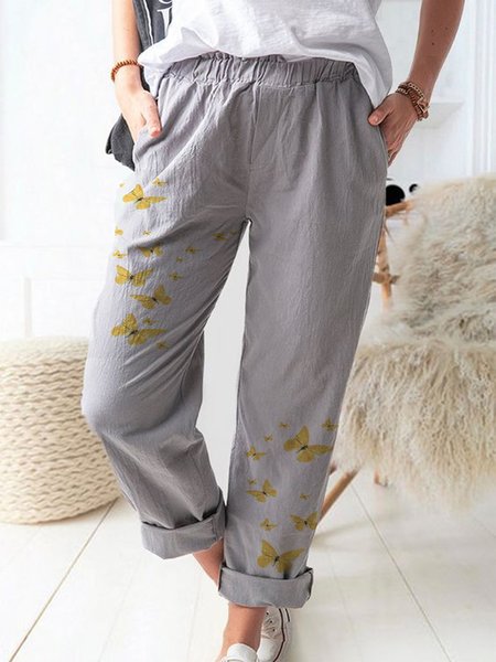 Butterflies Pattern Elastic Waist Pockets Plus Size Casual Women Pants, Gray, Pants
Butterflies Pattern Elastic Waist Pockets Plus Size Casual Women Pants, Gray, Pants