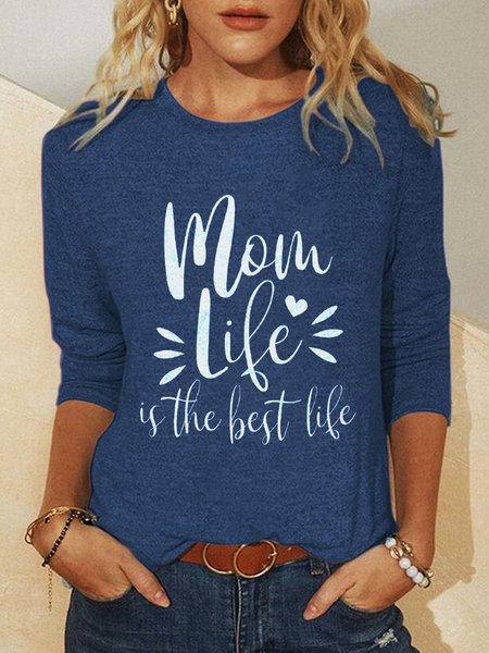 Mom Life Is The Best Life Long Sleeve Round Neck Casual Shirts & Tops Women, Blue, Tops
Mom Life Is The Best Life Long Sleeve Round Neck Casual Shirts & Tops Women, Blue, Tops