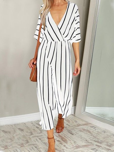 V-neck raglan sleeves geometric Stripe Print loose waist slim Jumpsuit Plus Size, Black-white, Jumpsuits&Rompers
V-neck raglan sleeves geometric Stripe Print loose waist slim Jumpsuit Plus Size, Black-white, Jumpsuits&Rompers