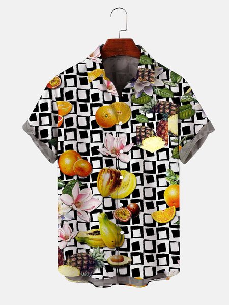 Tropical Fruit Flower Graphic Short Sleeve Casual Men's Shirt, Black, Men's Floral shirt
Tropical Fruit Flower Graphic Short Sleeve Casual Men's Shirt, Black, Men's Floral shirt
