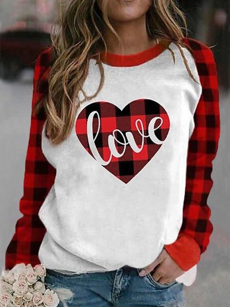 Valentine's Day Checked/Plaid Printed Casual Long Sleeve Loosen Sweatshirt, Red, Hoodies & Sweatshirts
Valentine's Day Checked/Plaid Printed Casual Long Sleeve Loosen Sweatshirt, Red, Hoodies & Sweatshirts