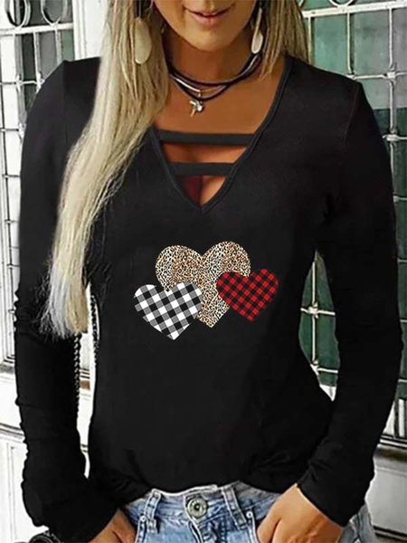 Long Sleeve Geometric V Neck Casual Shirts & Tops Graphic T-shirts For Women, Black, T-Shirts
Long Sleeve Geometric V Neck Casual Shirts & Tops Graphic T-shirts For Women, Black, T-Shirts