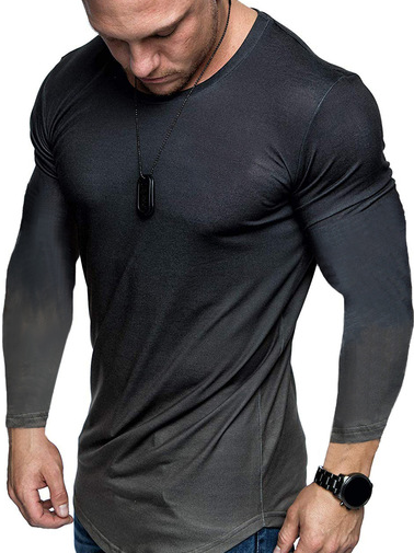 Casual round neck gradient digital printing slim pullover men's T-shirt, As picture, T-shirt
Casual round neck gradient digital printing slim pullover men's T-shirt, As picture, T-shirt