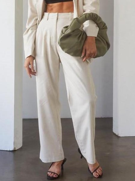 Plain, no pattern, loose straight pants, middle waist zipper Plus Size, White, Pants
Plain, no pattern, loose straight pants, middle waist zipper Plus Size, White, Pants