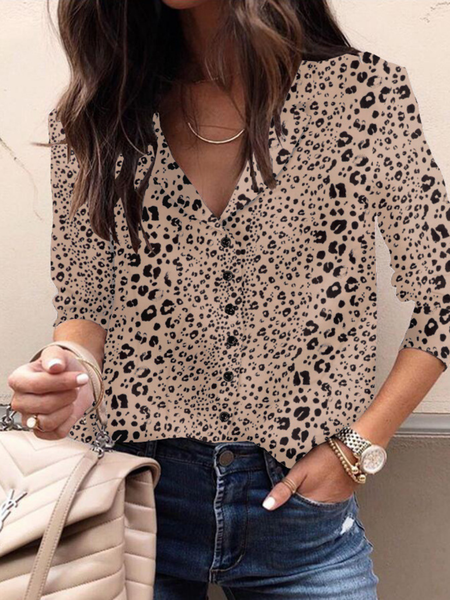 Leopard Print Button Turn Down Collar Long Sleeve Casual Shirts, Khaki, Shirts & Blouses
Leopard Print Button Turn Down Collar Long Sleeve Casual Shirts, Khaki, Shirts & Blouses