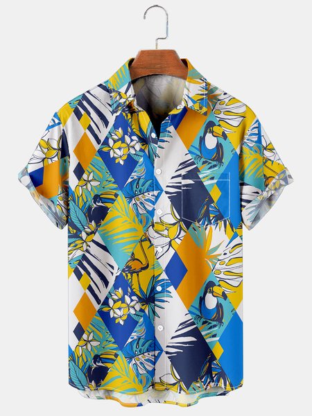 Tropical Flower Bird Plant Graphic Short Sleeve Casual Men's Shirt, As picture, Shirts & Blouse
Tropical Flower Bird Plant Graphic Short Sleeve Casual Men's Shirt, As picture, Shirts & Blouse