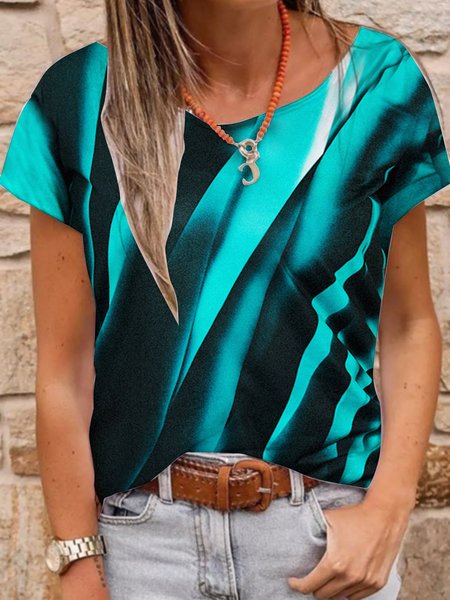 Crew neck raglan sleeves solid color geometric gradient print loose top T-shirt Plus Size, Green, Tops
Crew neck raglan sleeves solid color geometric gradient print loose top T-shirt Plus Size, Green, Tops