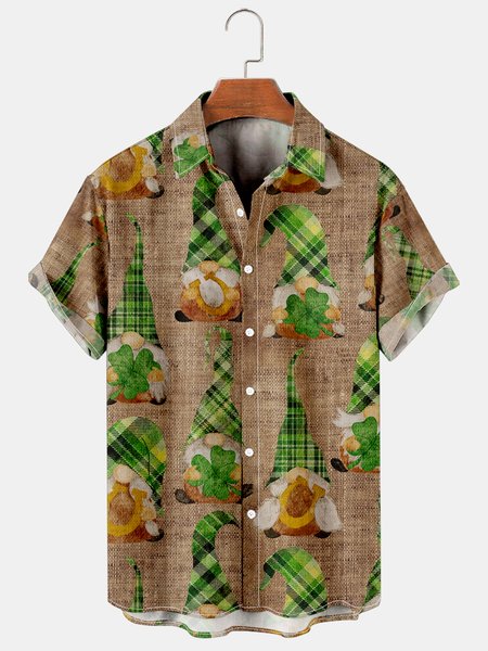 Holiday Leisure St. Patrick's Day Element Dwarf Character Pattern Hawaiian Style Printed Shirt Top, As picture, Men's Floral shirt
Holiday Leisure St. Patrick's Day Element Dwarf Character Pattern Hawaiian Style Printed Shirt Top, As picture, Men's Floral shirt