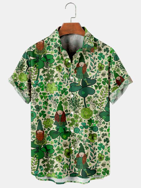 Holiday Leisure St. Patrick's Day Element Four-Leaf Clover And Character Pattern Hawaiian Print Shirt Top, Green, Men's Floral shirt
Holiday Leisure St. Patrick's Day Element Four-Leaf Clover And Character Pattern Hawaiian Print Shirt Top, Green, Men's Floral shirt