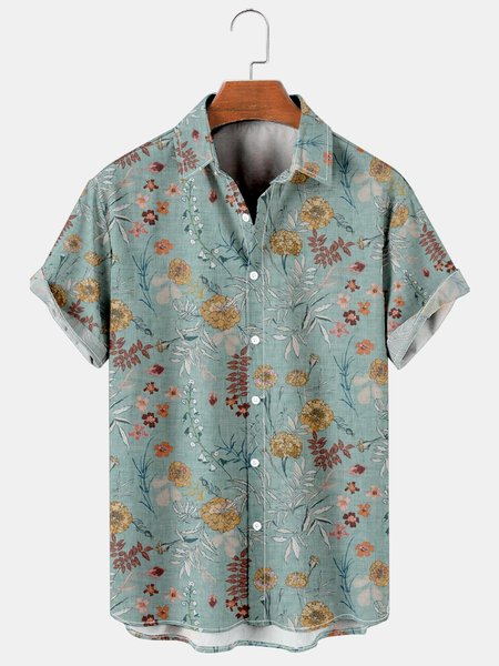 Mens Retro Floral Print Casual Breathable Short-Sleeved Shirt, Mint, Men's Floral shirt
Mens Retro Floral Print Casual Breathable Short-Sleeved Shirt, Mint, Men's Floral shirt