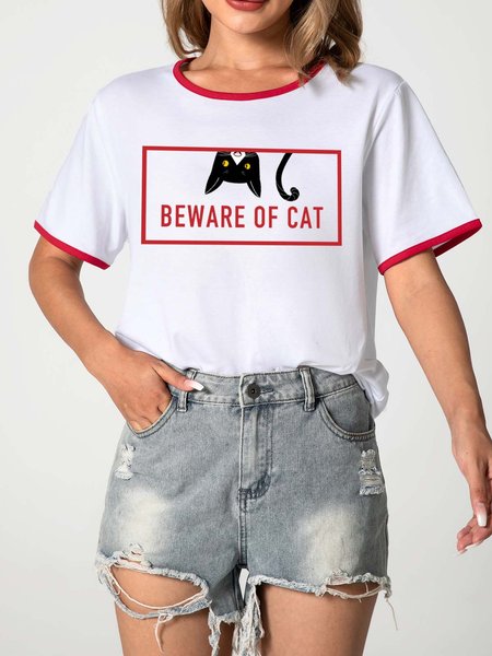 Unocis Mr. Black Beware Of Cat Funny Round Neck Short Sleeve Ringer Tee, Red, T-shirts
Unocis Mr. Black Beware Of Cat Funny Round Neck Short Sleeve Ringer Tee, Red, T-shirts