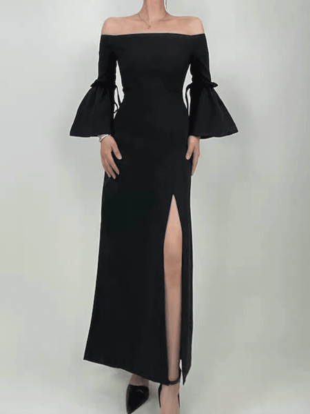 Spring Elegant Formal Date Evening Mid-Weight Off Shoulder Dress, Black, Maxi Dresses
Spring Elegant Formal Date Evening Mid-Weight Off Shoulder Dress, Black, Maxi Dresses