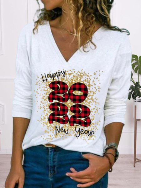 2022 Contento Nuovo Anno Maniche Lunghe Scollo a V taglia grande Stampato Top T-shirts, Bianco, Blouses & Shirts
2022 Contento Nuovo Anno Maniche Lunghe Scollo a V taglia grande Stampato Top T-shirts, Bianco, Blouses & Shirts
