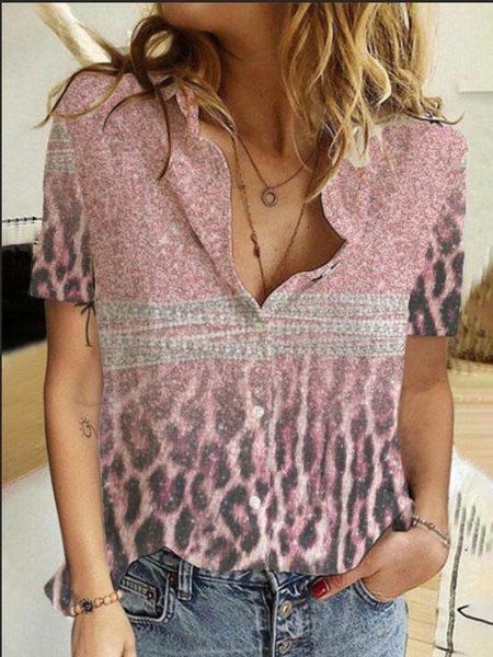 Pink Leopard Print Shirt Collar Short Sleeve Casual Shirts, Shirts & Blouses
Pink Leopard Print Shirt Collar Short Sleeve Casual Shirts, Shirts & Blouses