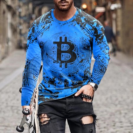 Casual Round Neck Long Sleeve 3D Bitcoin Digital Printing Slim Pullover Men's T-shirt, Color4, T-shirt
Casual Round Neck Long Sleeve 3D Bitcoin Digital Printing Slim Pullover Men's T-shirt, Color4, T-shirt