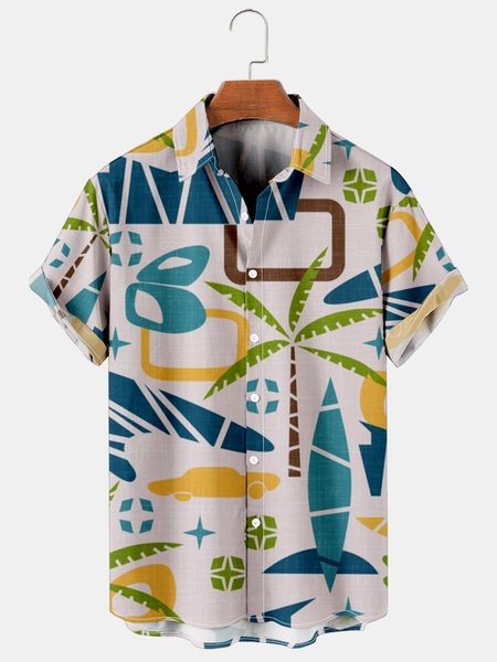 Mens Geometric Coconut Tree Print Casual Breathable Hawaiian Short Sleeved Shirt, As picture, Men's Floral shirt
Mens Geometric Coconut Tree Print Casual Breathable Hawaiian Short Sleeved Shirt, As picture, Men's Floral shirt