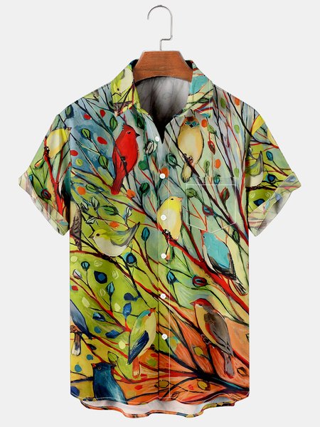 Vacation Leisure Animal And Plant Gradient Pattern Hawaiian Style Printed Shirt Top, Multicolor, Men's Floral shirt
Vacation Leisure Animal And Plant Gradient Pattern Hawaiian Style Printed Shirt Top, Multicolor, Men's Floral shirt