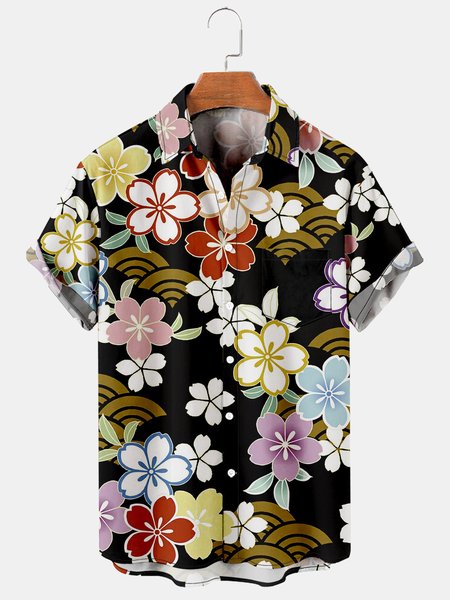 Mens Ukiyoe Sakura Cherry Blossoms Print Casual Breathable Chest Pocket Short Sleeve Hawaiian Shirts, Black, Shirts & Blouse
Mens Ukiyoe Sakura Cherry Blossoms Print Casual Breathable Chest Pocket Short Sleeve Hawaiian Shirts, Black, Shirts & Blouse