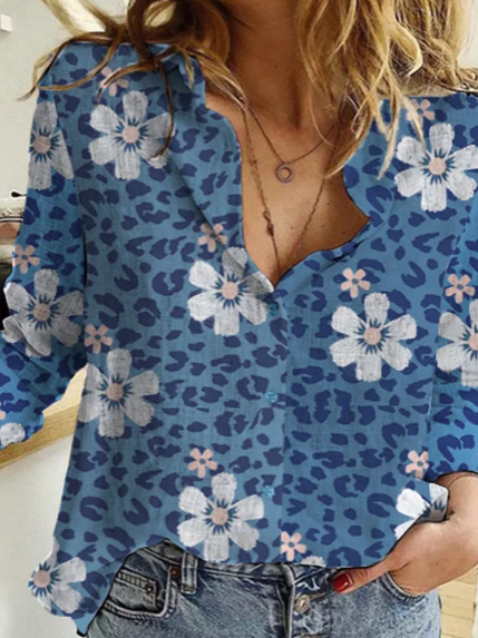 Women's Blouses Leopard Floral Button-up Blouse Loosen Shirt Collar Leopard Shirts & Tops, Blue, Shirts & Blouses
Women's Blouses Leopard Floral Button-up Blouse Loosen Shirt Collar Leopard Shirts & Tops, Blue, Shirts & Blouses