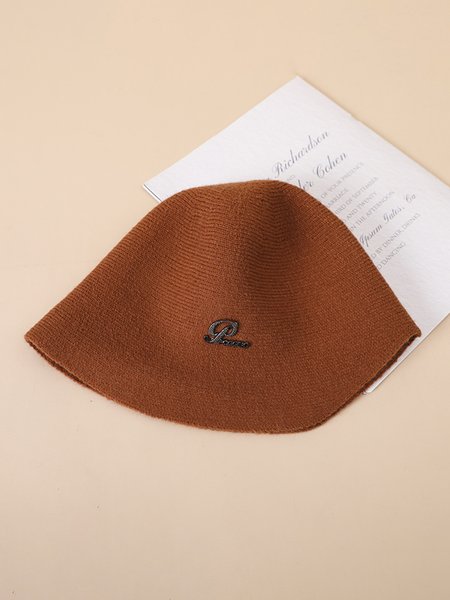 Metal Accessories Simple Basin Hat, Orange, Women Hats