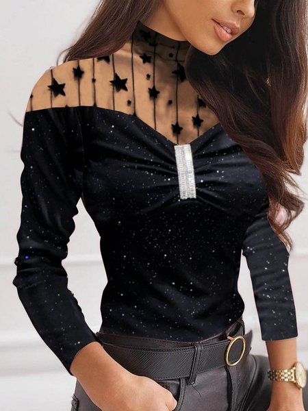 Long sleeve stand collar gorgeous velvet Korean velvet Sequin high elastic fit mesh star perspective top T-shirt Plus Size Gliter Sequins, Black, Tops
Long sleeve stand collar gorgeous velvet Korean velvet Sequin high elastic fit mesh star perspective top T-shirt Plus Size Gliter Sequins, Black, Tops