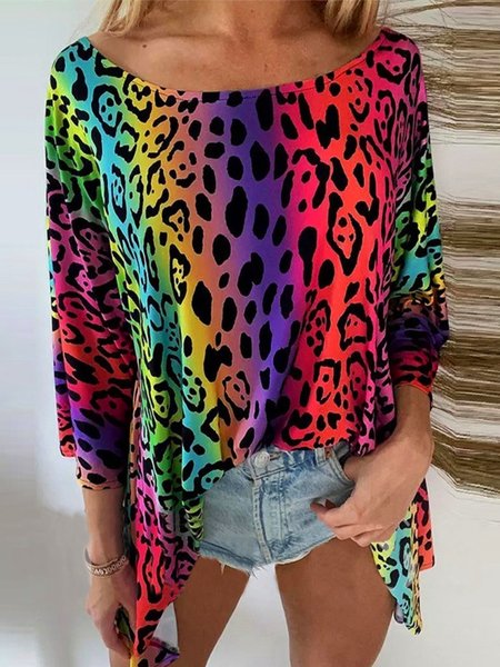 Casual Three Quarter Round Neck Plus Size Leopard Tops T-shirts, Multicolor, T-Shirts
Casual Three Quarter Round Neck Plus Size Leopard Tops T-shirts, Multicolor, T-Shirts