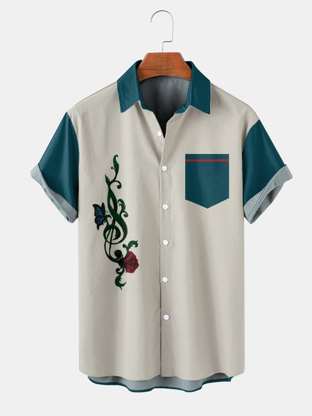 Creative Rose Flower Musical Note Graphic Short Sleeve Casual Men's Shirt, As picture, Men's Floral shirt
Creative Rose Flower Musical Note Graphic Short Sleeve Casual Men's Shirt, As picture, Men's Floral shirt