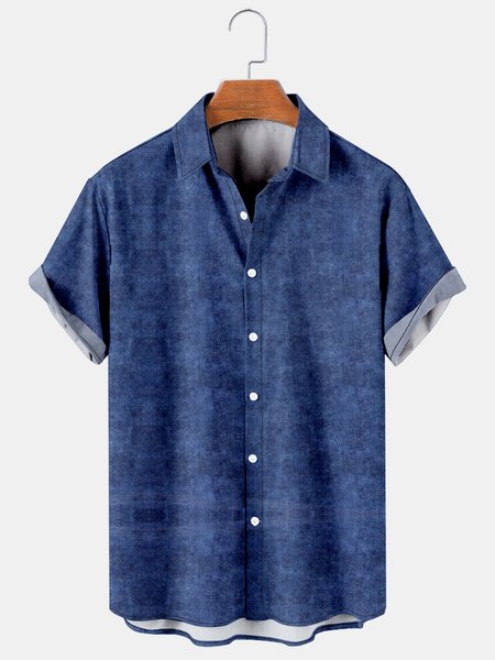 Denim Blue Faded Men's Shirts, As picture, Short Sleeves Shirts
Denim Blue Faded Men's Shirts, As picture, Short Sleeves Shirts