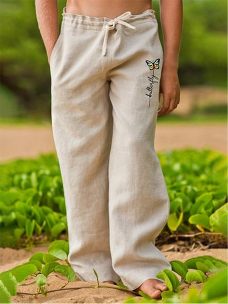 American leisure letters Printing linen Butterfly leisure Trousers, Khaki, Pants
American leisure letters Printing linen Butterfly leisure Trousers, Khaki, Pants