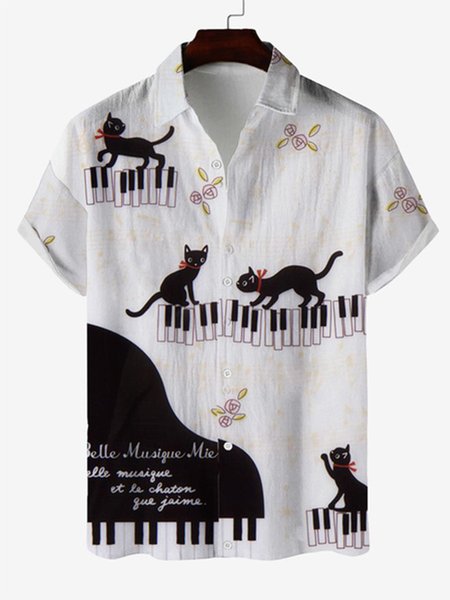 The Piano Music Black Cat leisure Cotton Short Sleeve Shirt, As picture, Shirts & Blouse
The Piano Music Black Cat leisure Cotton Short Sleeve Shirt, As picture, Shirts & Blouse