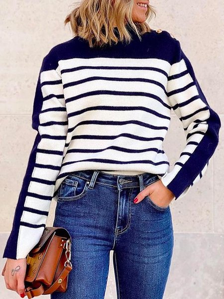 Color-block Striped Long Sleeves Plus Size Casual Sweaters, White-blue, Knitwear & Sweaters
Color-block Striped Long Sleeves Plus Size Casual Sweaters, White-blue, Knitwear & Sweaters
