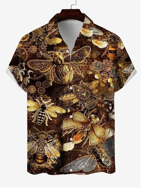 Golden Machinery Bees leisure Cotton Short Sleeve Shirt, As picture, Men's Floral shirt
Golden Machinery Bees leisure Cotton Short Sleeve Shirt, As picture, Men's Floral shirt