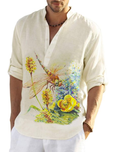 Retro Casual Shirt With Dragonfly Print Among Flowers, As picture, Shirts & Blouse
Retro Casual Shirt With Dragonfly Print Among Flowers, As picture, Shirts & Blouse