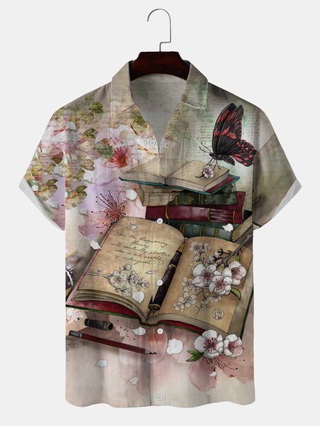 Retro Poster Butterfly Full Print Casual Cotton And Linen Shirt, As picture, Men's Floral shirt
Retro Poster Butterfly Full Print Casual Cotton And Linen Shirt, As picture, Men's Floral shirt
