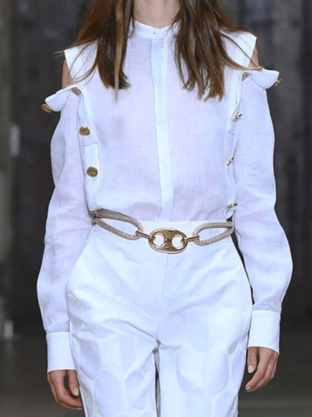 Spring Stand Collar Lightweight Long sleeve Regular fit Tops, White, Blouses and Shirts
Spring Stand Collar Lightweight Long sleeve Regular fit Tops, White, Blouses and Shirts