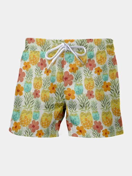Resort-Inspired Hawaiian Floral And Fruity Drawstring Shorts With Side Pockets, Multicolor, Men's shorts
Resort-Inspired Hawaiian Floral And Fruity Drawstring Shorts With Side Pockets, Multicolor, Men's shorts
