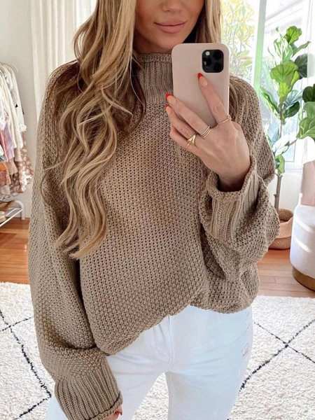 Long Sleeve Casual Round Neck Regular Fit Sweater, Light coffee, Knitwear & Sweaters
Long Sleeve Casual Round Neck Regular Fit Sweater, Light coffee, Knitwear & Sweaters