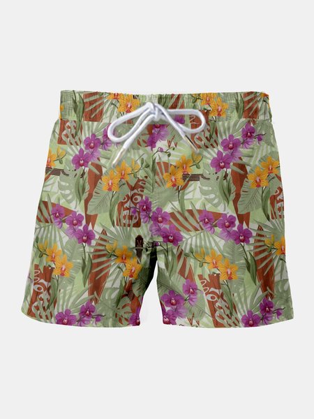 Resort-Inspired Hawaiian Floral And Leafy Cropped Printed Beach Pants With Side Pockets And Drawstrings, As picture, Men's shorts
Resort-Inspired Hawaiian Floral And Leafy Cropped Printed Beach Pants With Side Pockets And Drawstrings, As picture, Men's shorts