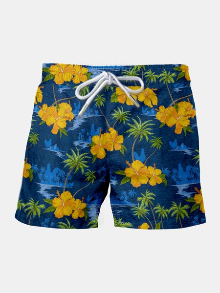 Resort Style Hawaiian Series Coconut Palm And Floral Elements Side Pocket Short Drawstring Print Beach Shorts, Multicolor, Men's shorts
Resort Style Hawaiian Series Coconut Palm And Floral Elements Side Pocket Short Drawstring Print Beach Shorts, Multicolor, Men's shorts