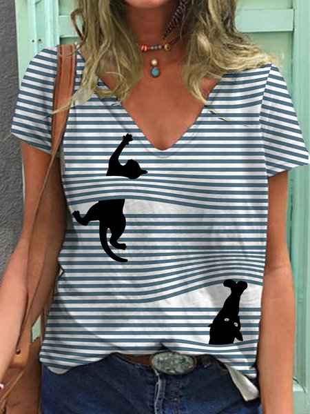Striped Kangaroo Cute and Fun Printed V-neck Design Spring Ladies Top, Multicolor, Tops
Striped Kangaroo Cute and Fun Printed V-neck Design Spring Ladies Top, Multicolor, Tops