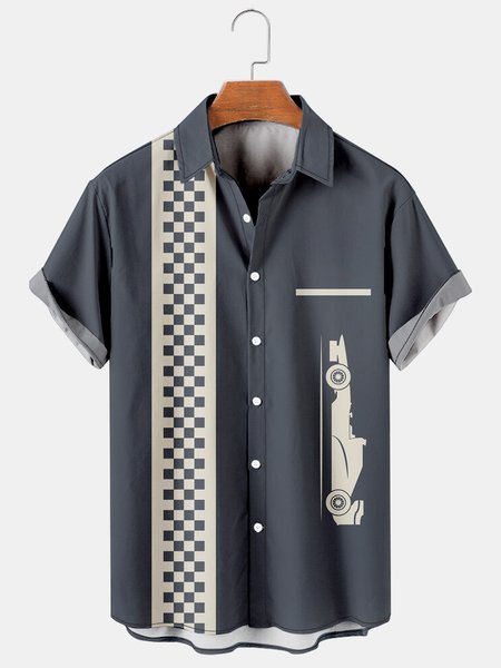 Retro Racing Graphics Short Sleeve Casual Men's Shirt, As picture, Men's Floral shirt
Retro Racing Graphics Short Sleeve Casual Men's Shirt, As picture, Men's Floral shirt