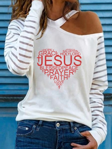 Love Heart Letters Printed Long Sleeves Off Shoulder Plus Size Casual Tops, White, T-Shirts
Love Heart Letters Printed Long Sleeves Off Shoulder Plus Size Casual Tops, White, T-Shirts