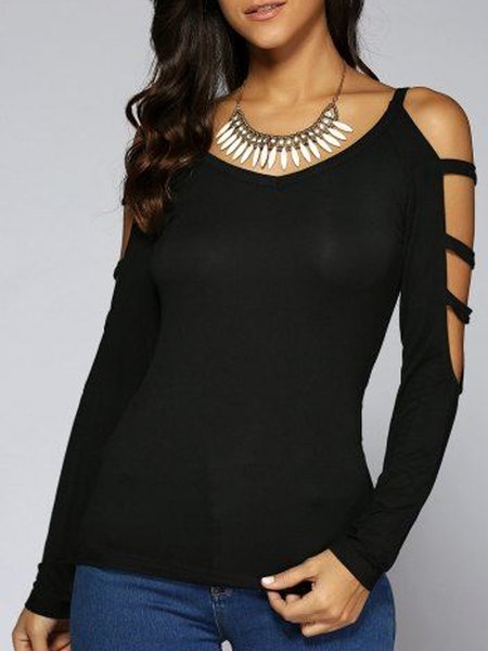 Pure color off-shoulder show femininity, spring casual design ladies blouse, Black, Long sleeve tops
Pure color off-shoulder show femininity, spring casual design ladies blouse, Black, Long sleeve tops