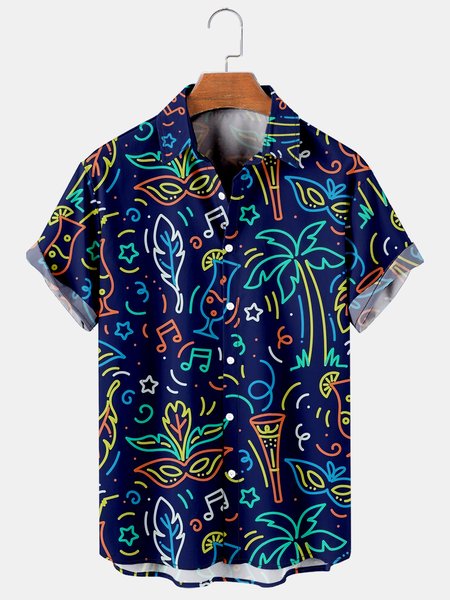 Mens Mardi Gras Carnival Print Casual Breathable Short Sleeve Hawaiian Shirts, Blue, Men's Floral shirt
Mens Mardi Gras Carnival Print Casual Breathable Short Sleeve Hawaiian Shirts, Blue, Men's Floral shirt