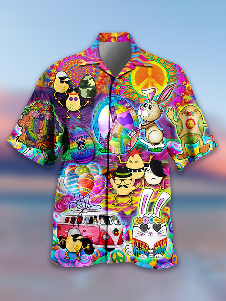 Holiday Leisure National Holiday Elements Easter Bunny and Hippie Logo Pattern Hawaiian Print Shirt Top, Multicolor, Men's Floral shirt
Holiday Leisure National Holiday Elements Easter Bunny and Hippie Logo Pattern Hawaiian Print Shirt Top, Multicolor, Men's Floral shirt